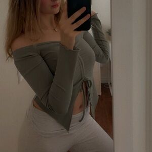 Forever 21 Sage Green Ruched Blouse